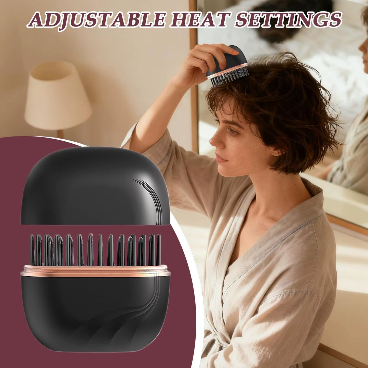 Mini Alisadora Portatil Hair Straightener cepillo de planchado anti quemado