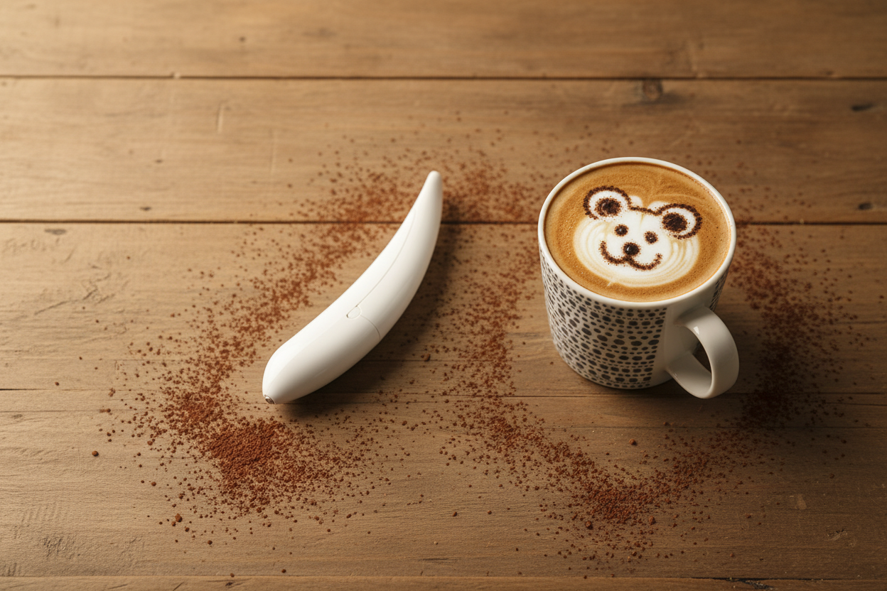 Flat lay bolígrafo barista